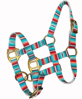 Showman Premium nylon Serape Print halter with brass hardware. FOAL&#47;MINI SIZE